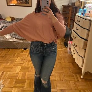 Batwing pink sweater. Bought from a boutique in the mountains. Size m.